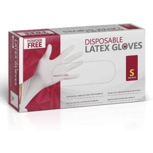 Powder-Free Disposable Latex Gloves - Box of 100